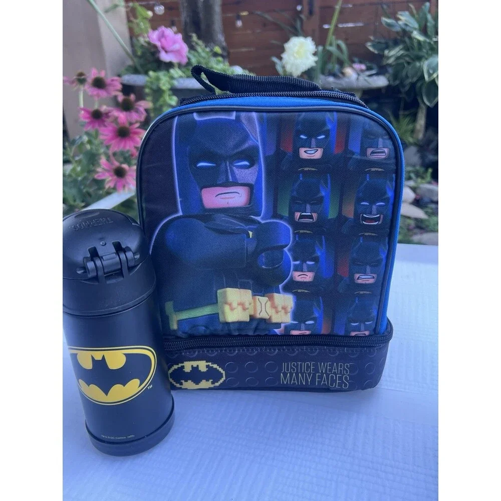 LEGO Batman Lunch Box Thermos FUNtainer Set Detachable Cape Kids School